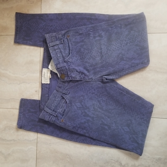 CURRENT/ELLIOT the ankle skinny blue ribbon Size: XS | US 24 animal print cotton - Picture 5 of 16